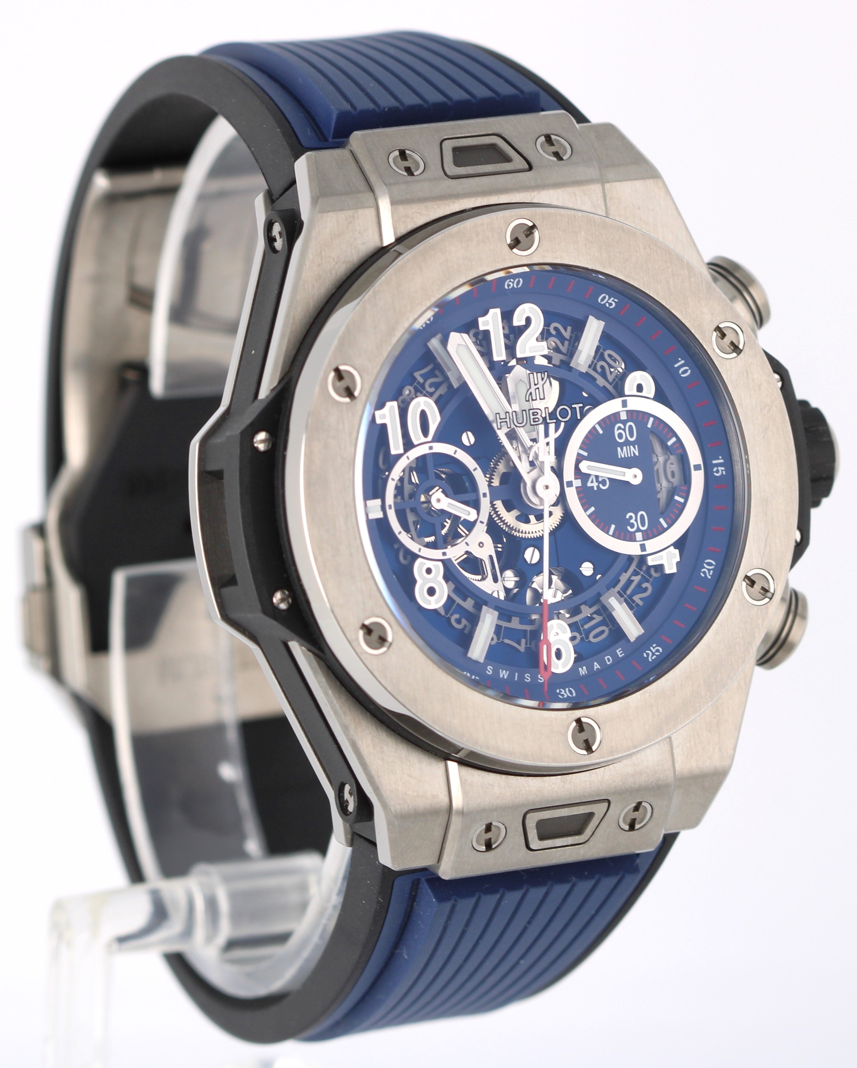 Hublot Big Bang Unico Titanium Blue Skeleton 44mm 411.NX.5179.RX Watch BOX