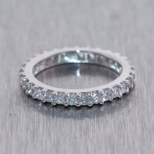 18k White Gold 1.25ctw Round Cut Diamond Eternity Band Ring