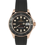 Rolex Yacht-Master 18k Rose Gold Oysterflex Black 37mm Automatic 268655 Watch