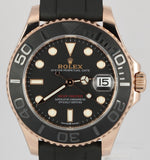 Rolex Yacht-Master 18k Rose Gold Oysterflex Black 37mm Automatic 268655 Watch