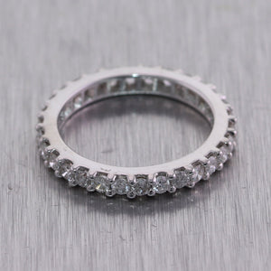 18k White Gold 1.25ctw Round Cut Diamond Eternity Band Ring