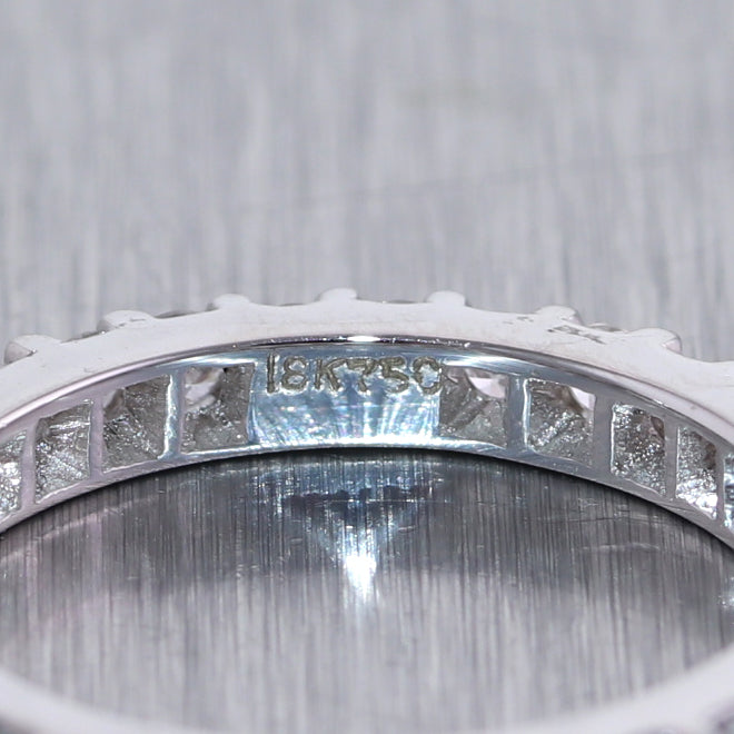 18k White Gold 1.25ctw Round Cut Diamond Eternity Band Ring