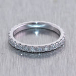 14k White Gold 1ctw Round Cut Diamond Eternity Band Ring