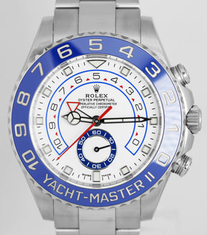 Rolex Yacht-Master II Blue Ceramic Stainless Mercedes White 44mm 116680 Watch