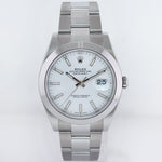 2022 NEW PAPERS Rolex DateJust 41mm 41 Steel 126300 White Stick Oyster Watch Box