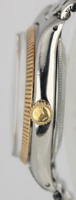 VINTAGE Rolex Oyster Perpetual Stainless Silver Dial 34mm 18k Fluted 6564 Watch