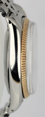 VINTAGE Rolex Oyster Perpetual Stainless Silver Dial 34mm 18k Fluted 6564 Watch