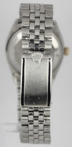 VINTAGE Rolex Oyster Perpetual Stainless Silver Dial 34mm 18k Fluted 6564 Watch