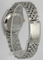 VINTAGE Rolex Oyster Perpetual Stainless Silver Dial 34mm 18k Fluted 6564 Watch