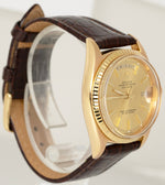 VINTAGE 1960 Rolex Day-Date 36mm Champagne Pie Pan 18K Yellow Gold Watch 1806