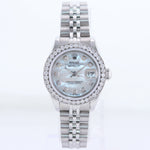 PEARL DIAMOND Ladies Rolex DateJust 26mm MOP Bezel 69174 Steel Jubilee Watch