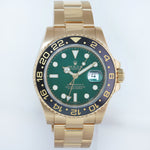 MINT PAPERS Rolex GMT-Master 2 Ceramic Green Dial 116718 Yellow Gold 40mm Watch