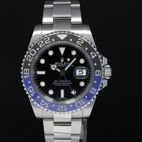 2016 PAPERS MINT Rolex GMT Master II 116710 BLNR Steel Ceramic Batman Blue Watch