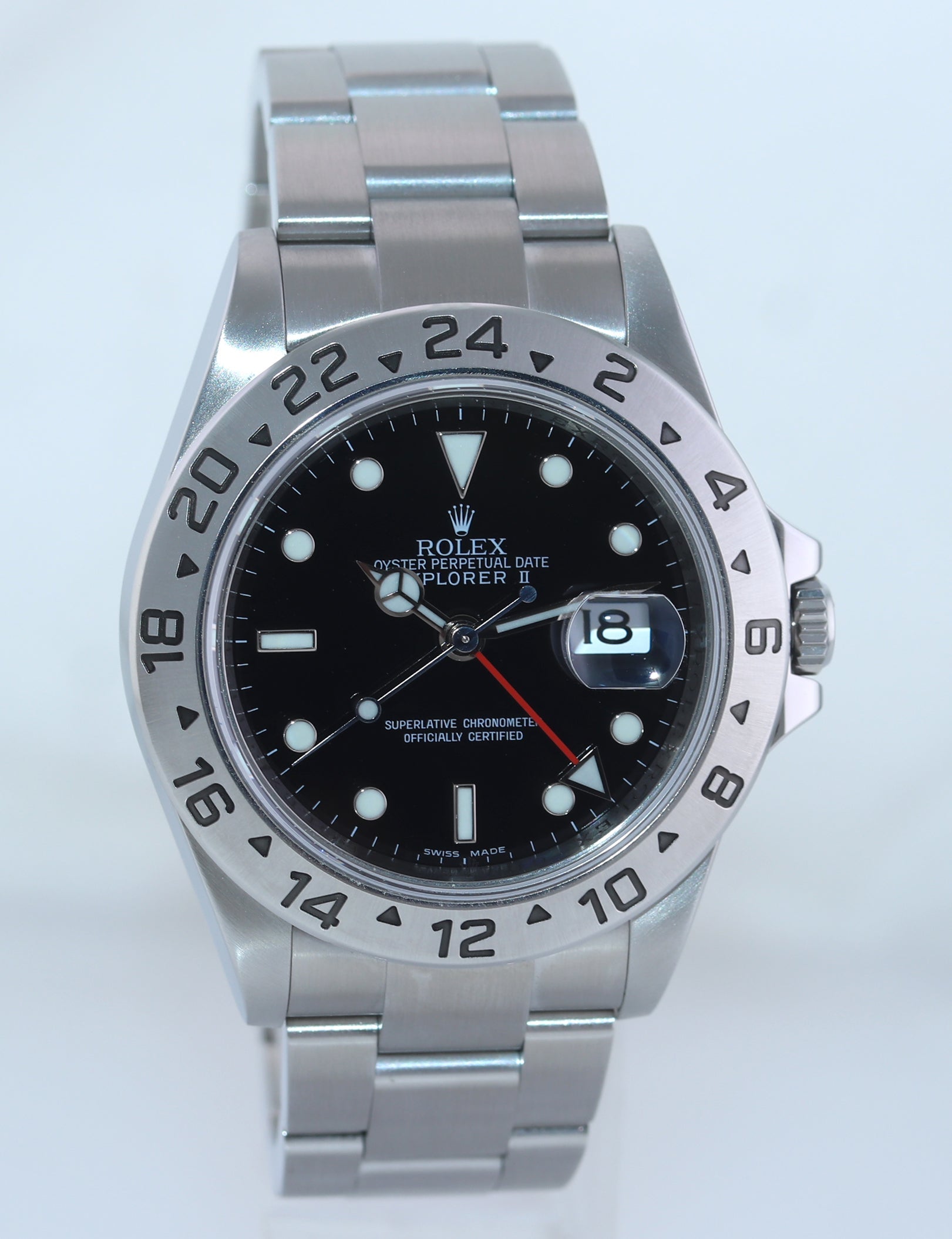 2008 MINT Rolex Explorer II 16570 Stainless Steel Black Date 3186 40mm