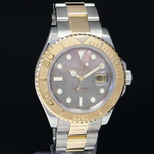 2007 MINT Rolex Yacht-Master 16623 Dark Mother of Pearl Two Tone Yellow Gold Watch