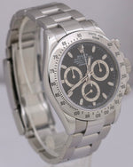 MINT Rolex Daytona Cosmograph BLACK 40mm Steel REHAUT Chronograph 116520 Watch