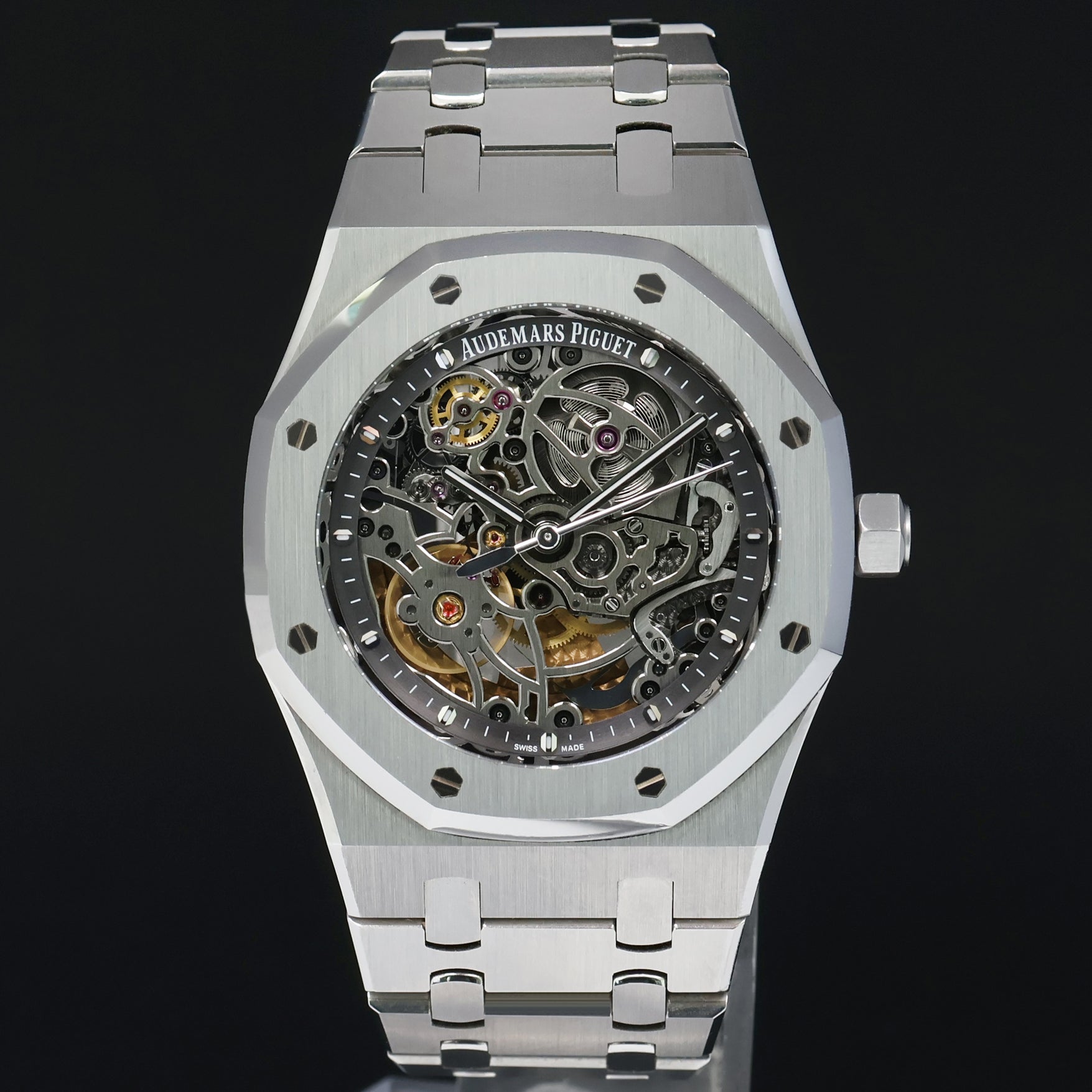 Mint Audemars Piguet Royal Oak Open Work Skeleton 39mm Steel 15305ST Watch Box