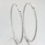 Modern 14k White Gold Extra Large 3ctw Diamond In & Out Hoop Earrings