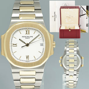 MINT PAPERS Patek Philippe 37mm 3800 Nautilus White Yellow Gold Two Tone Watch Box