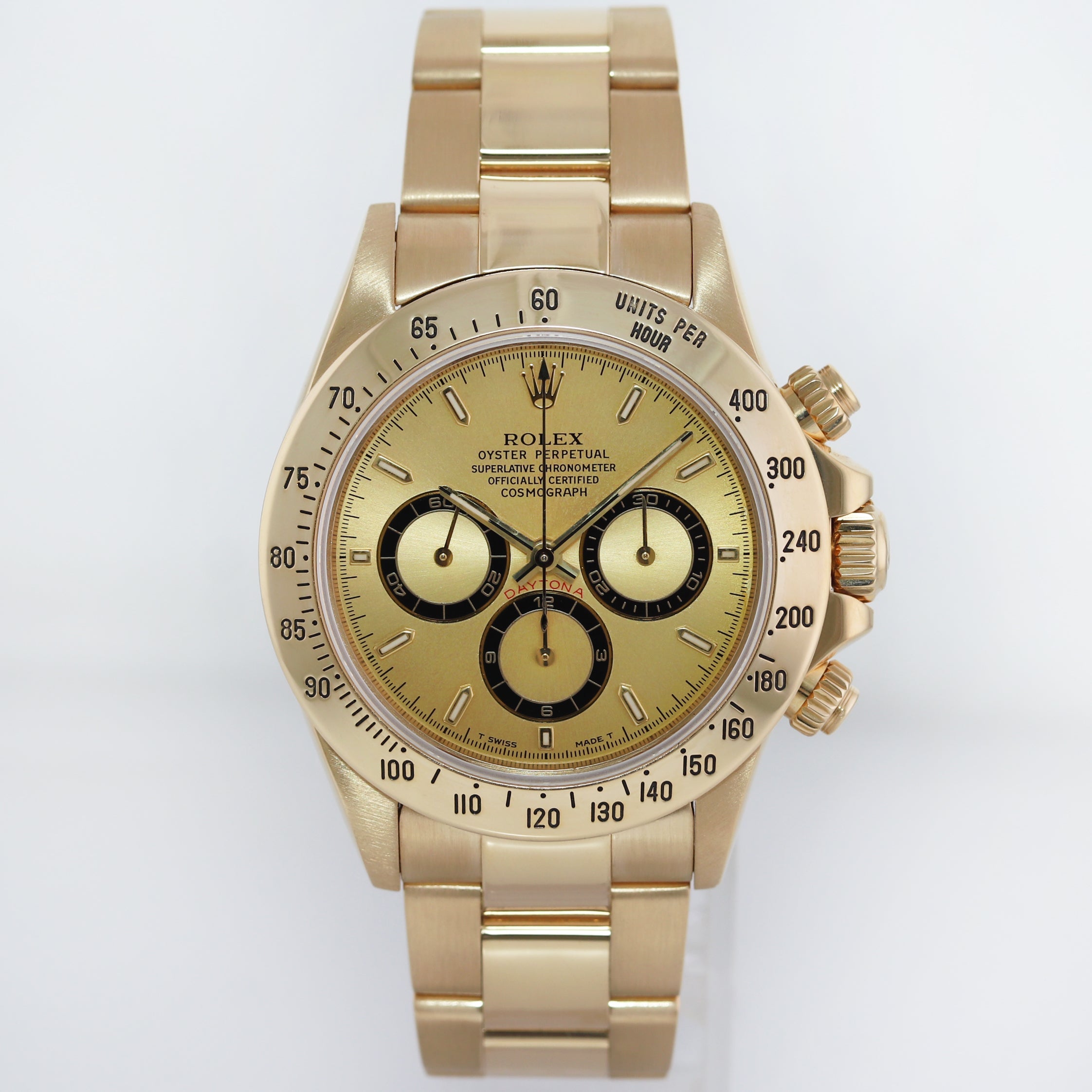 1995 Rolex Daytona 16528 Zenith Champagne Chrono Yellow Gold Watch Box