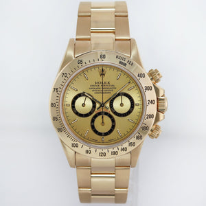 1995 Rolex Daytona 16528 Zenith Champagne Chrono Yellow Gold Watch Box