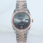 MINT PAPERS Rolex DateJust 36mm Jubilee Rhodium Diamond Rose Gold 126231 Watch