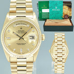 1991 MINT Rolex President Champagne Diamond Double Quick Gold Watch 18238 Box