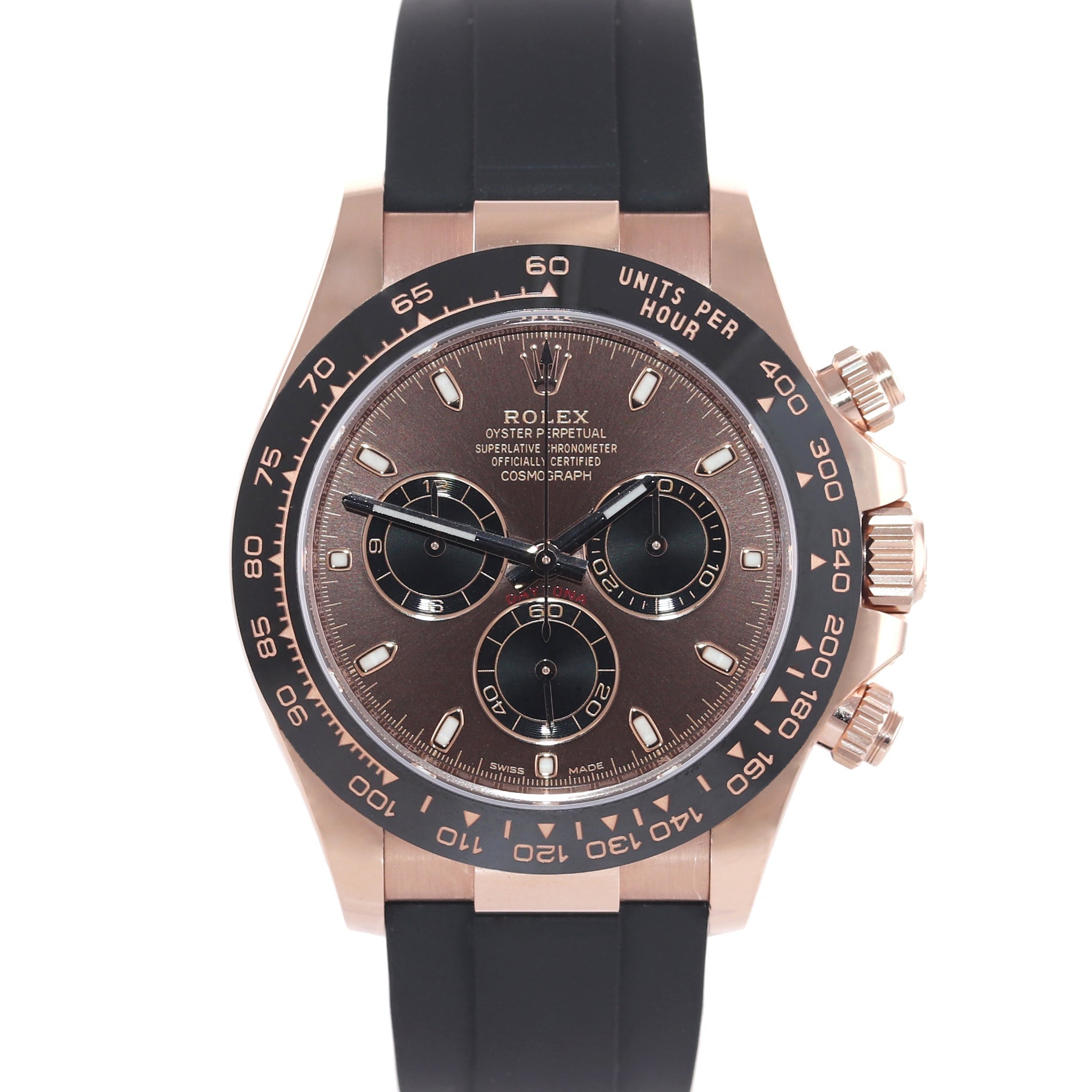 New 2022 Rolex Daytona Ceramic 116515LN Rose Gold Chocolate Stick Oysterflex Watch