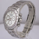 Rolex Daytona WHITE Cream PANNA Stainless F SERIAL THIN HANDS Watch 40mm 116520