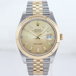 NEW 2022 PAPERS Rolex DateJust 41 126333 Two Tone Gold Champagne Jubilee Watch