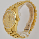 RARE FACTORY BAGUETTE ONLY Rolex Day-Date President Diamond 18238 36mm 18K Watch