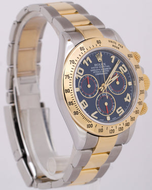 Rolex Daytona Cosmograph BLUE RACING 18K Gold Steel RANDOM SERIAL 116523 Watch