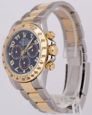 Rolex Daytona Cosmograph BLUE RACING 18K Gold Steel RANDOM SERIAL 116523 Watch