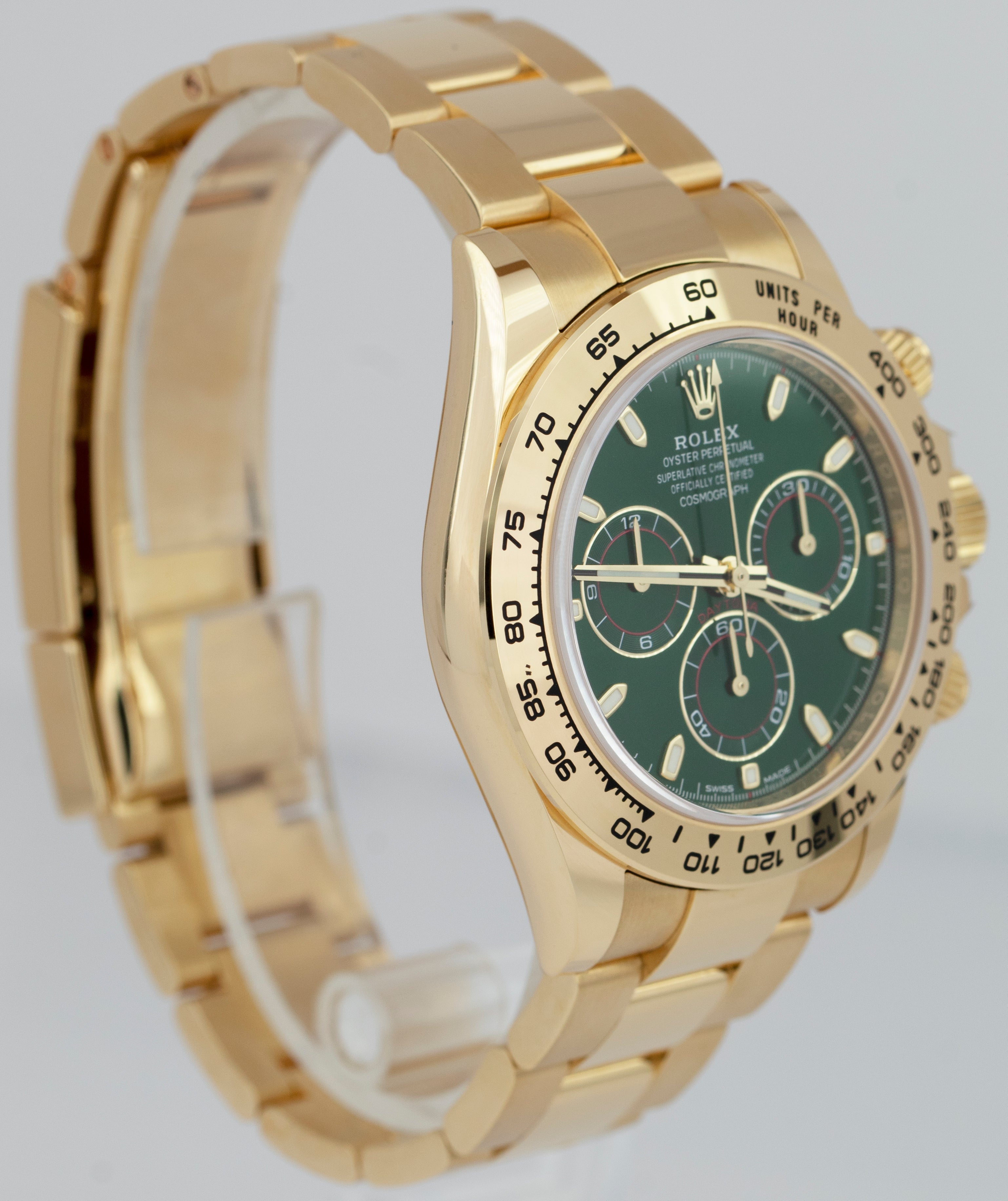 2022 NEW PAPERS Rolex Daytona GREEN DIAL 40mm 18K Yellow Gold Watch 116508 BOX