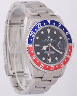 PAPERS Rolex GMT-Master II PEPSI Blue Red Stainless Steel 40mm 16710 Watch BOX