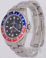 PAPERS Rolex GMT-Master II PEPSI Blue Red Stainless Steel 40mm 16710 Watch BOX