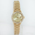 Diamond Ladies Rolex DateJust President 26mm 6700 18k Yellow Gold Watch Box