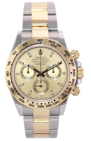 2022 NEW PAPERS Rolex Daytona 116503 Champagne Chrono Two Tone Gold Watch Box