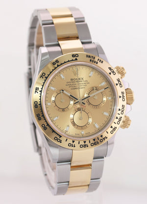 2022 NEW PAPERS Rolex Daytona 116503 Champagne Chrono Two Tone Gold Watch Box