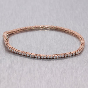 14k Rose Gold 2.50ctw Diamond Tennis Bracelet