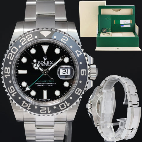 2018 MINT PAPERS Rolex GMT Master II 116710 Steel Ceramic Black 40mm Watch Box