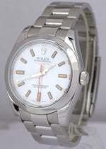 MINT Rolex Milgauss WHITE Orange Stainless Steel 40mm 116400 Oyster Watch