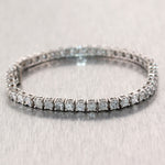 Modern 14k White Gold 8.03ctw Diamond Tennis Bracelet