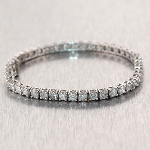 Modern 14k White Gold 8.03ctw Diamond Tennis Bracelet