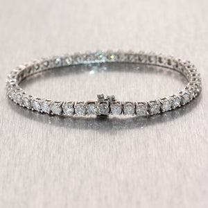 Modern 14k White Gold 8.03ctw Diamond Tennis Bracelet