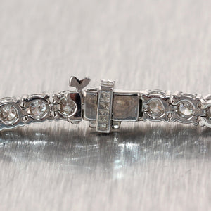 Modern 14k White Gold 8.03ctw Diamond Tennis Bracelet