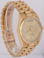 UNPOL. Rolex Day-Date President 36mm Champagne Yellow Gold Fluted Watch 18038