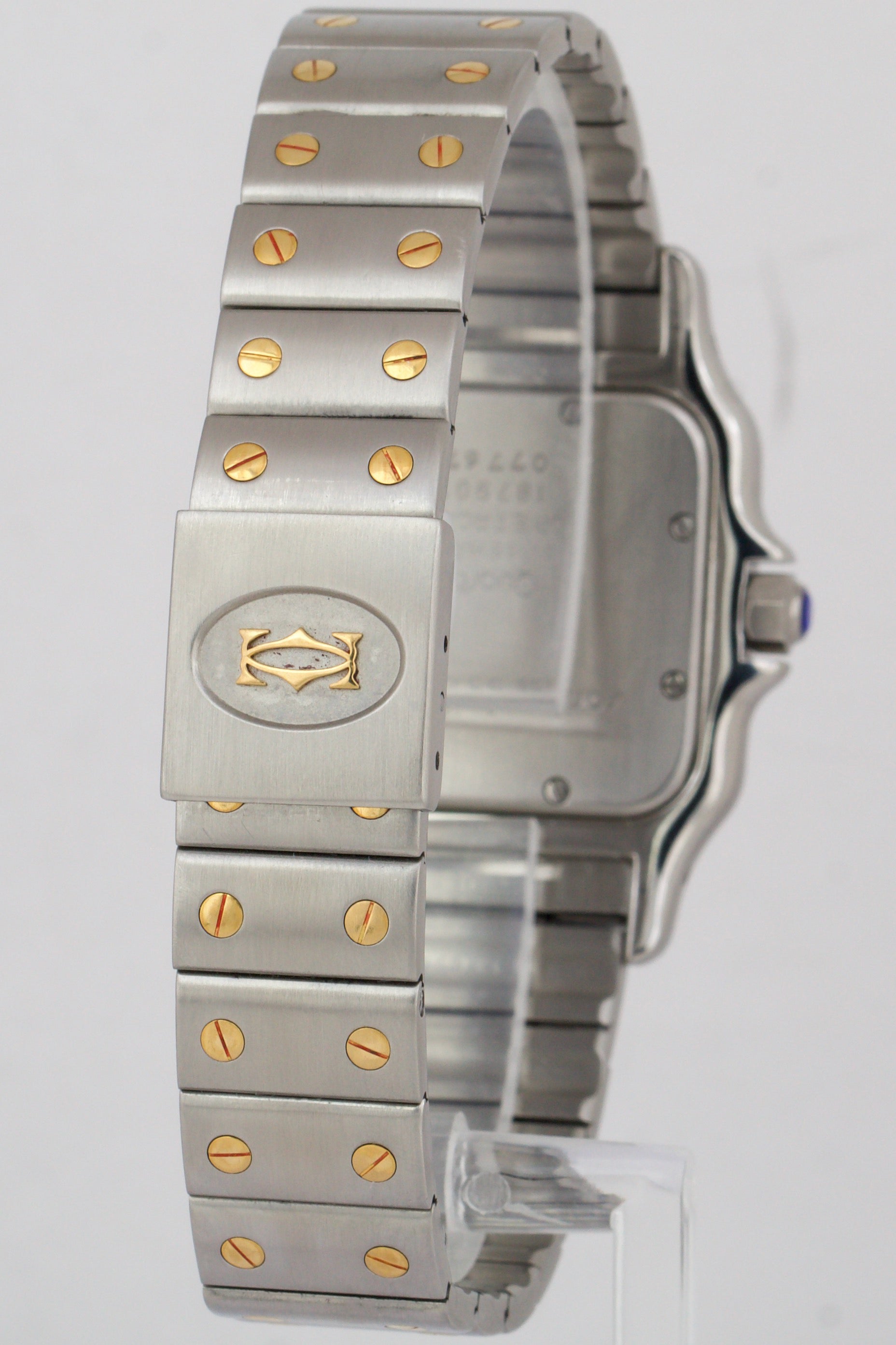 PAPERS Ladies Cartier Santos Galbee 29mm Roman 18K Gold Steel Quartz 187901 BOX