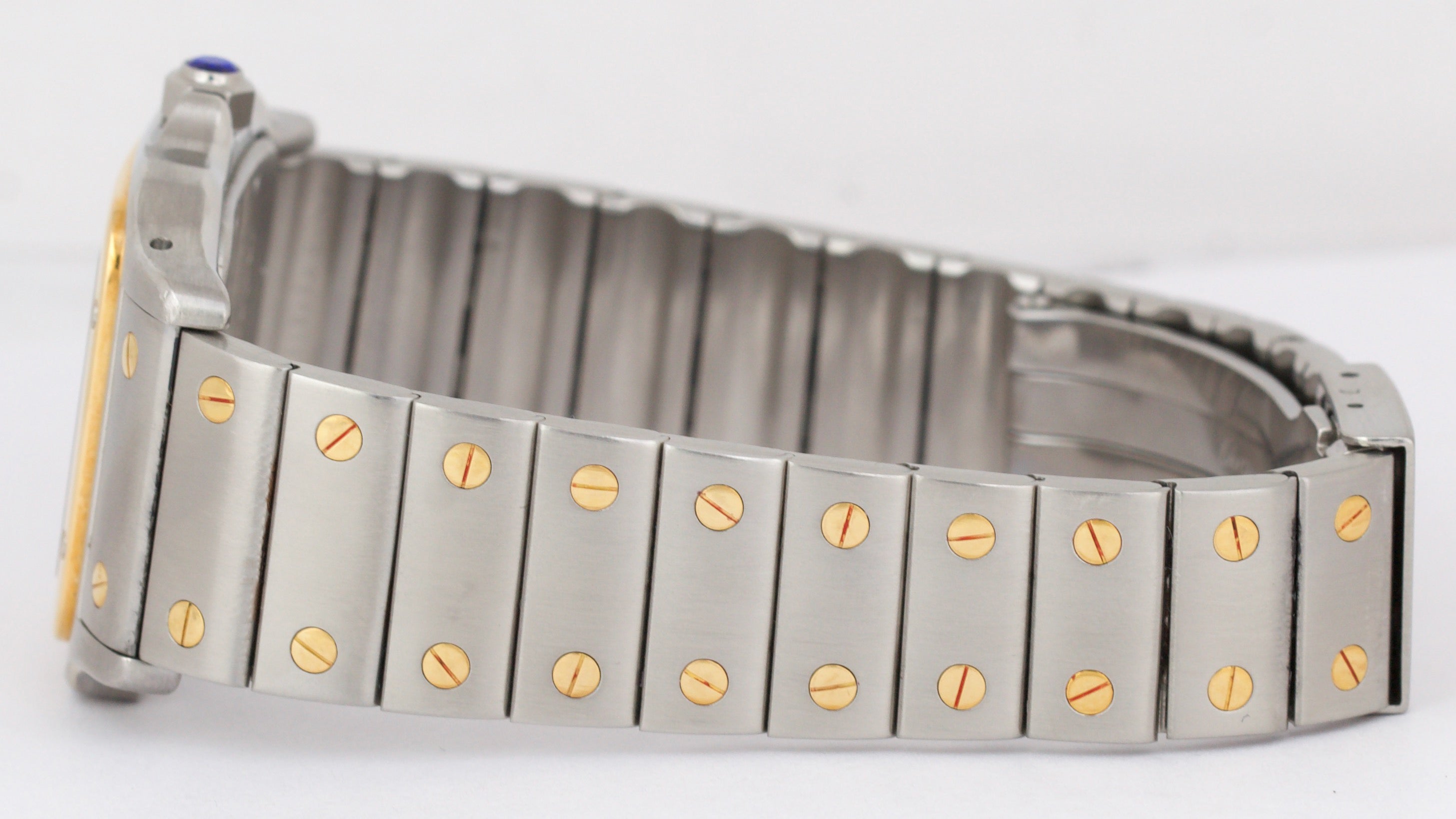 PAPERS Ladies Cartier Santos Galbee 29mm Roman 18K Gold Steel Quartz 187901 BOX