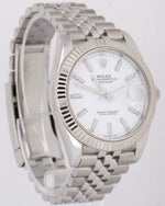 Rolex DateJust II WHITE Fluted 18K Gold Stainless Steel JUBILEE 41mm 126334
